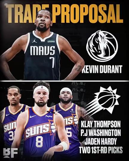 和歐文濃眉組三巨？美媒：獨(dú)行俠可用克萊+PJ+哈迪+倆首輪去換KD